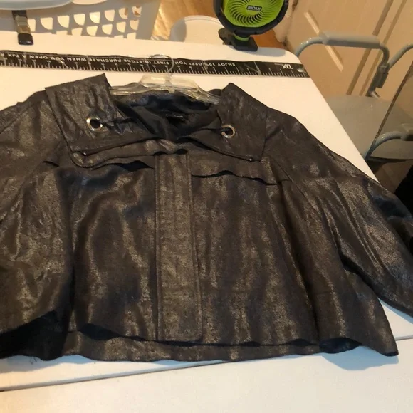 Sandro Sportswear  size XL black very dark metallic gray jacket with 3/4 sleeve - Picture 5 of 16